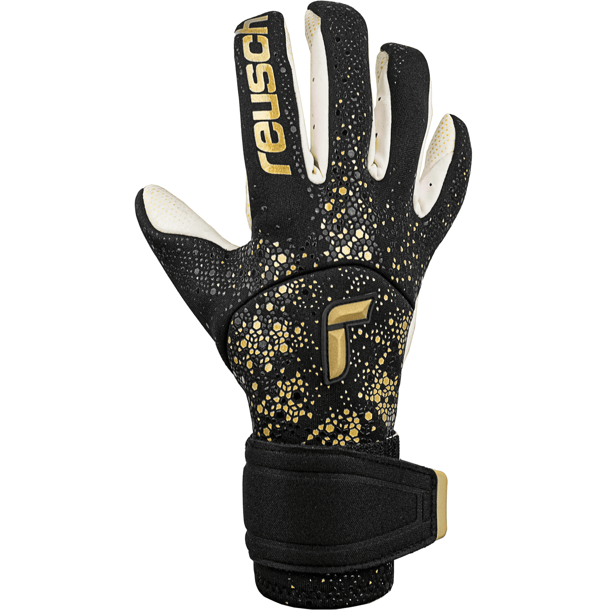 Reusch Pure Contact Gold X Glueprint Goalkeeper Gloves - Black-Gold (Single - Outer)