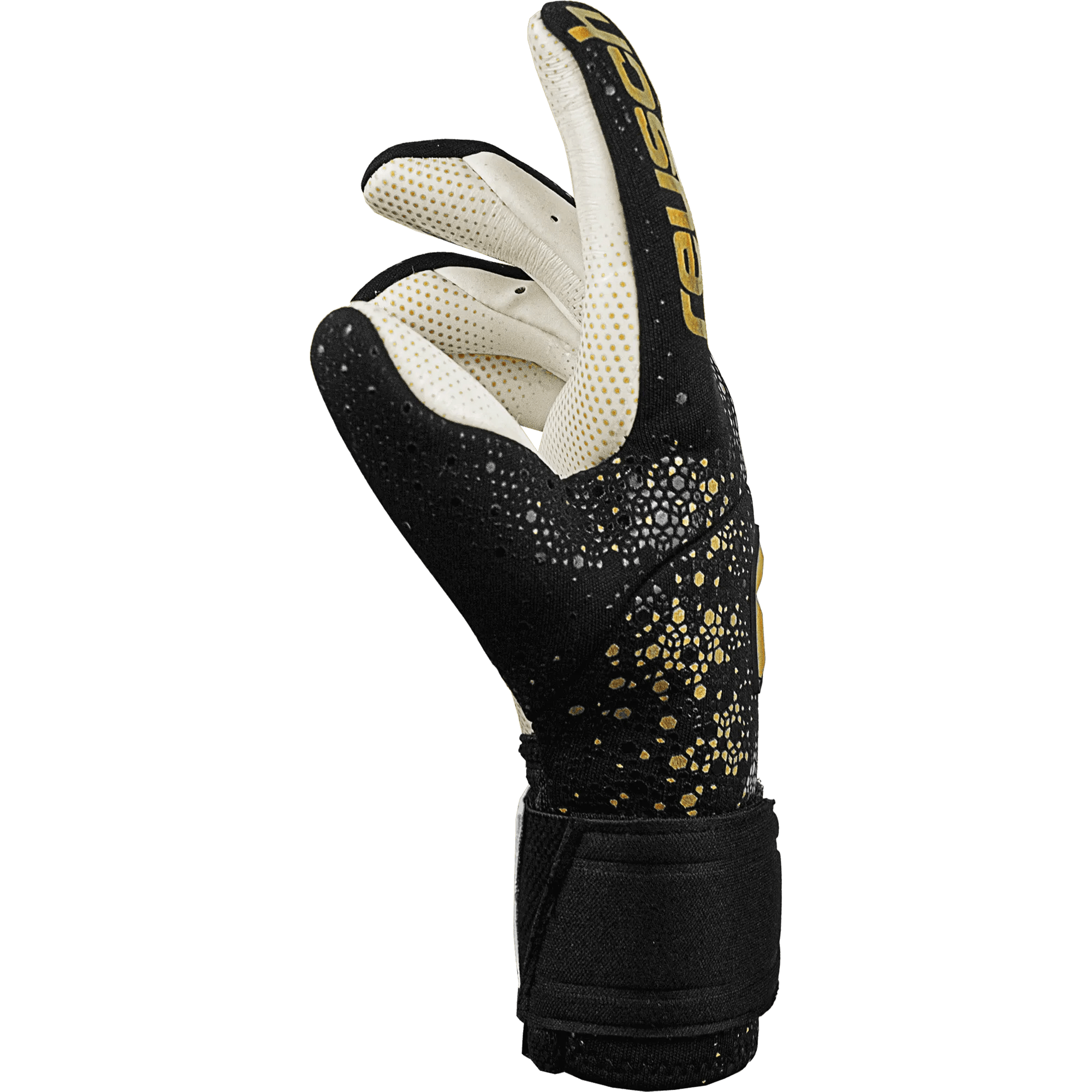 Reusch Pure Contact Gold X Glueprint Goalkeeper Gloves - Black-Gold (Single - Side)