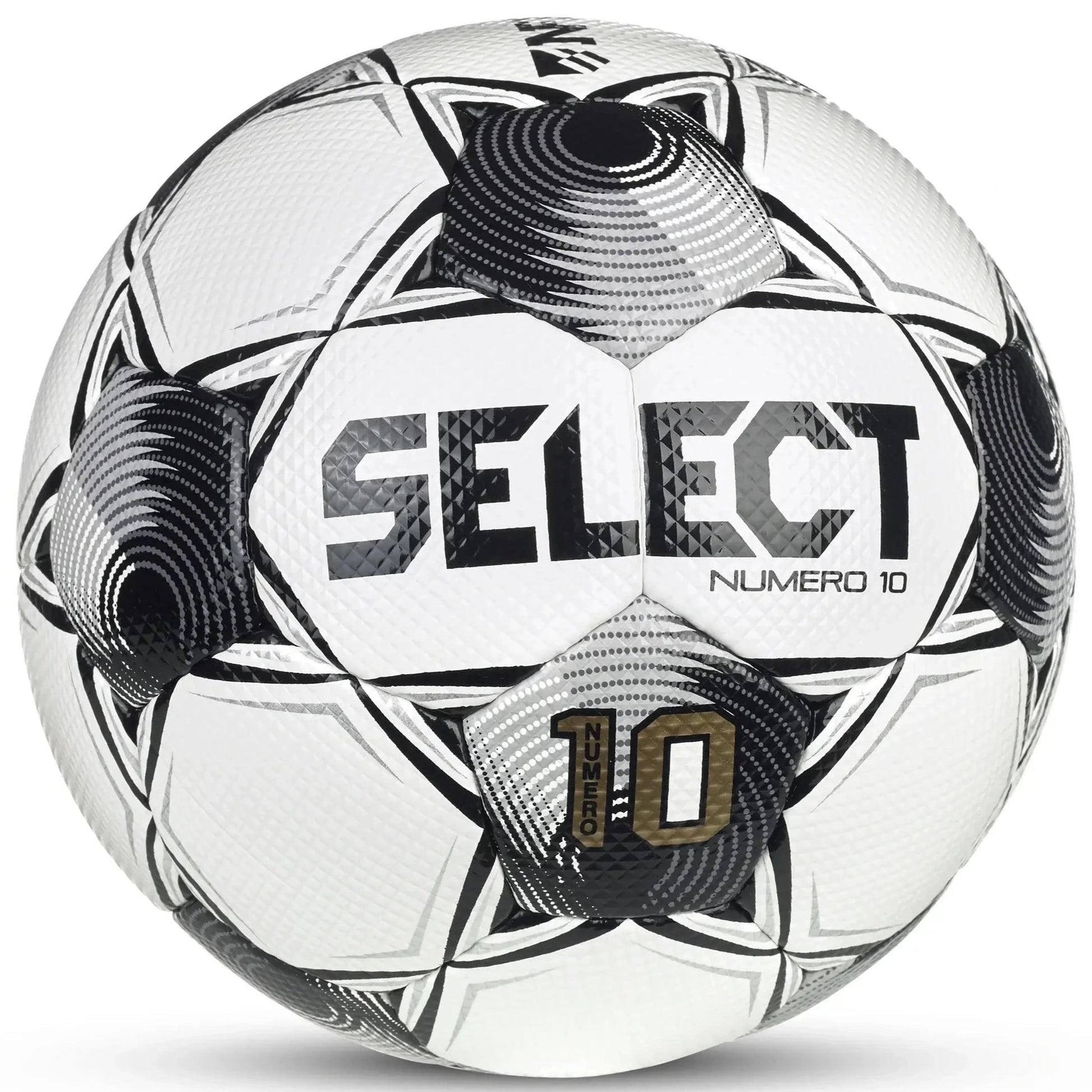 Select v25 Numero 10 NFHS Soccer Ball - White-Black (Front)