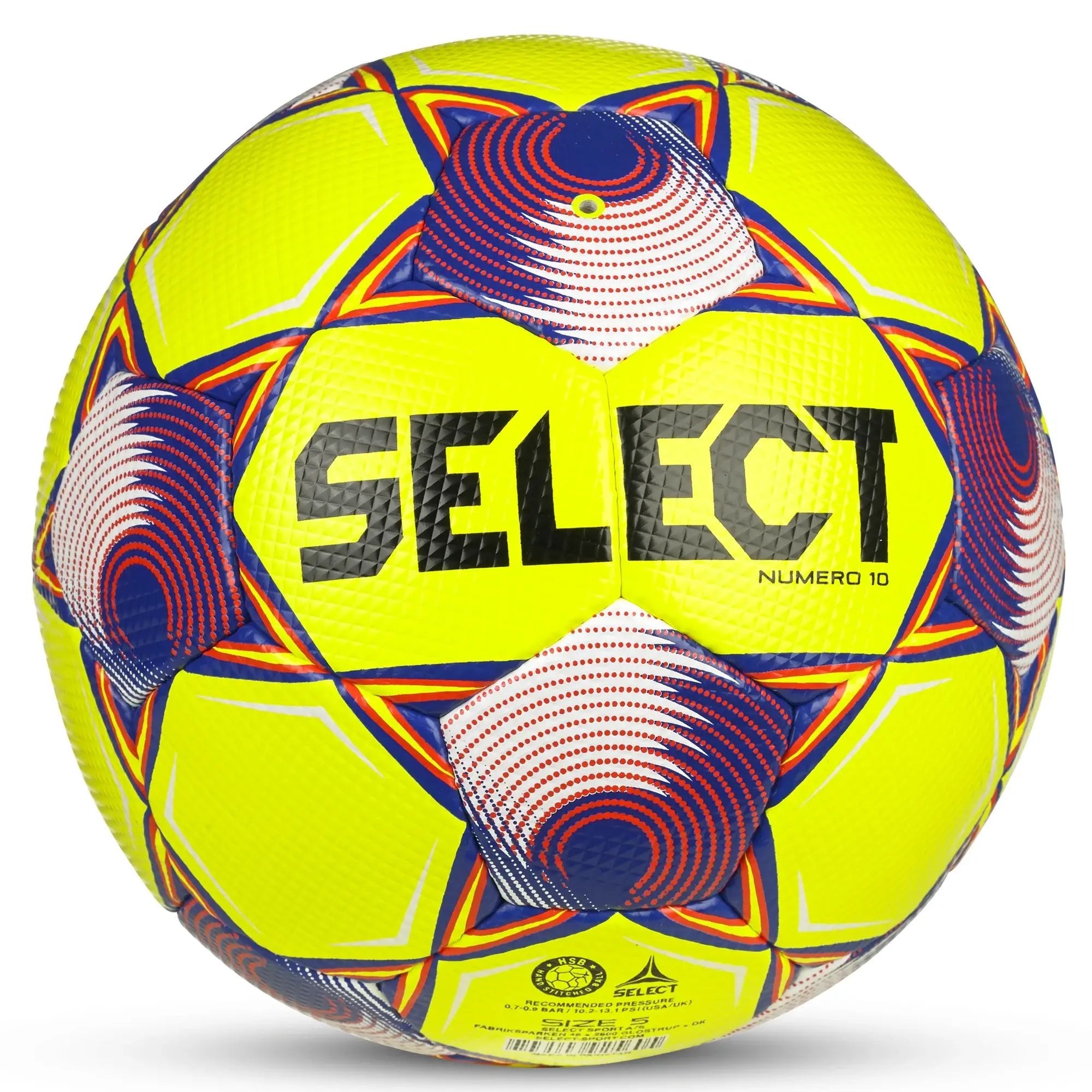 Select v25 Numero 10 Soccer Ball - Yellow-Blue-Red (Back)