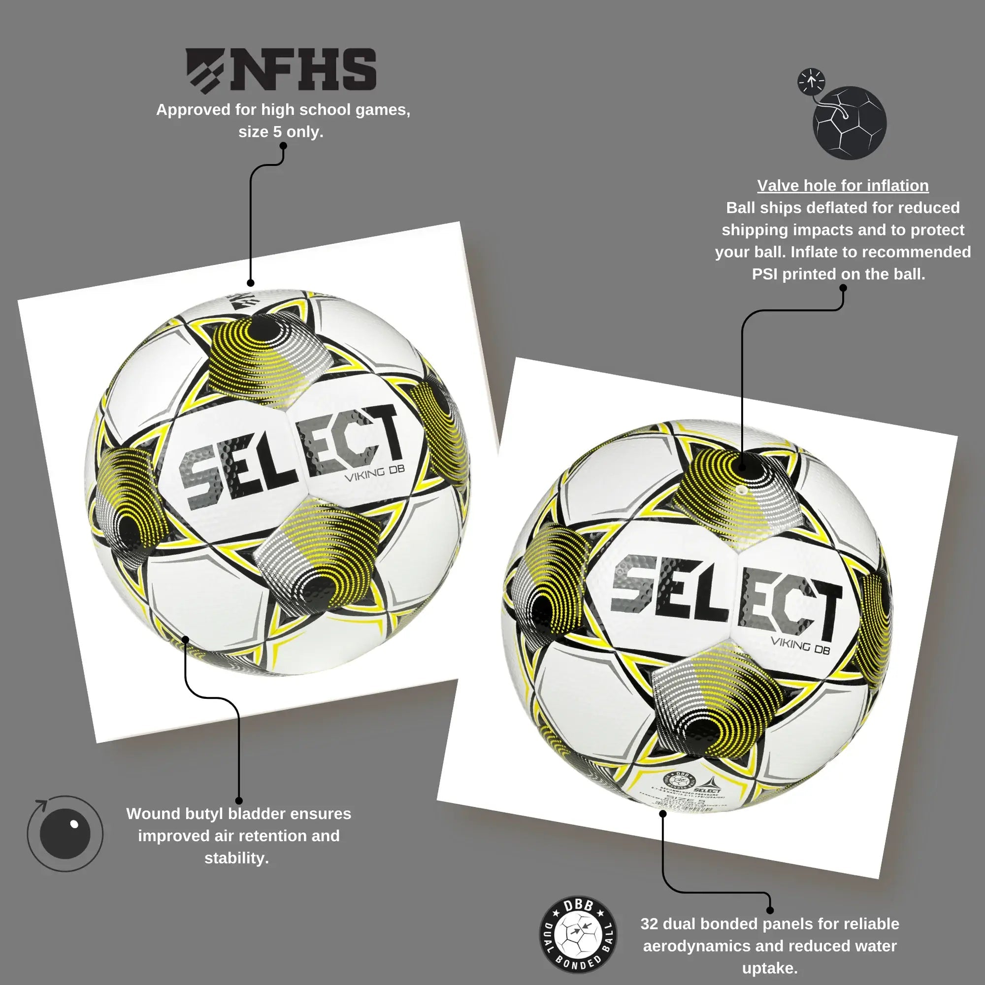 Select v25 Viking DB NFHS Soccer Ball
