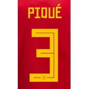 Spain 2018 Pique Home #3 Jersey Name Set