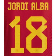 Spain 2022-23 Home J. Alba #18 Jersey Name Set