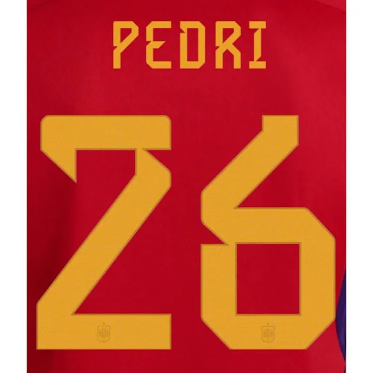 Spain 2022-23 Home Pedri #26 Jersey Name Set (Back)