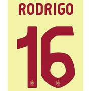 Spain 2024_25 Away Rodrigo #16 Jersey Name Set (Back)