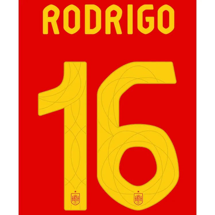 Spain 2024_25 Home Rodrigo #16 Jersey Name Set (Back)