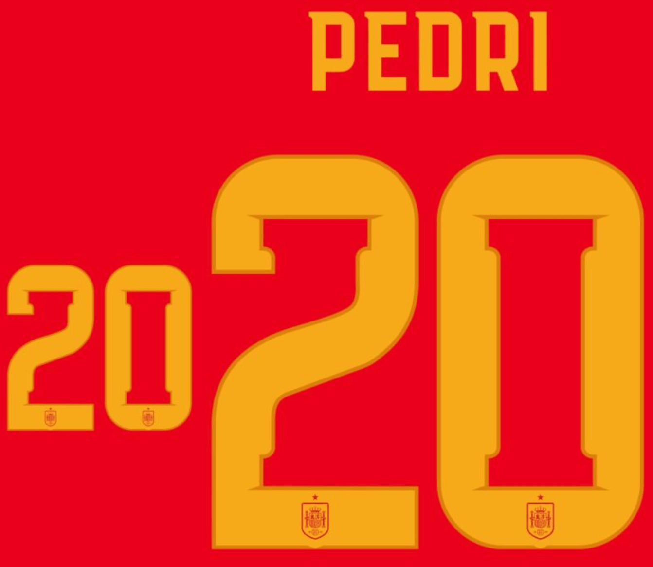 Spain 2026- Home PEDRI #20 Official Name Set