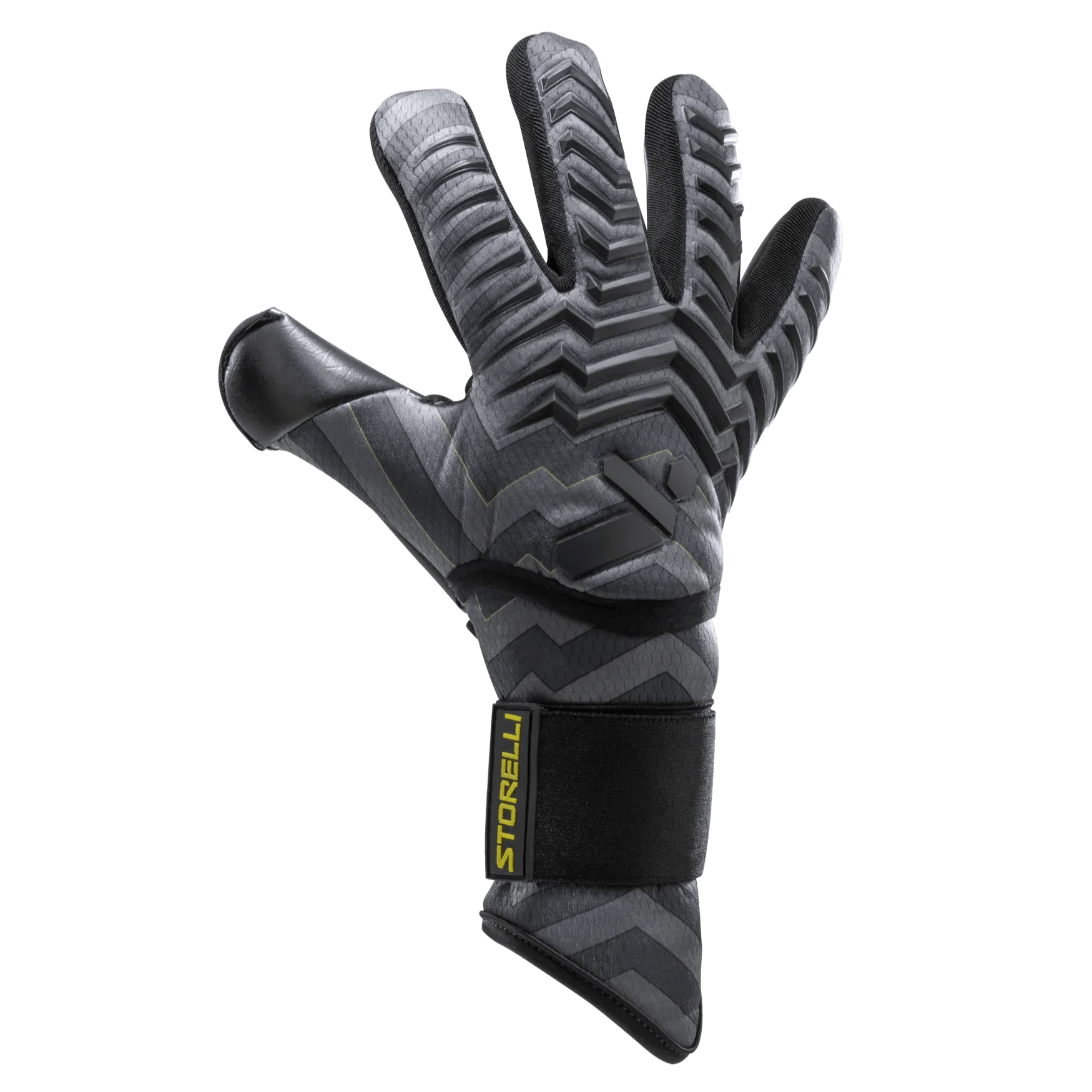 Storelli Electric Charge Finger Spine Protection Goalkeeper Gloves Black (Single - Outer)