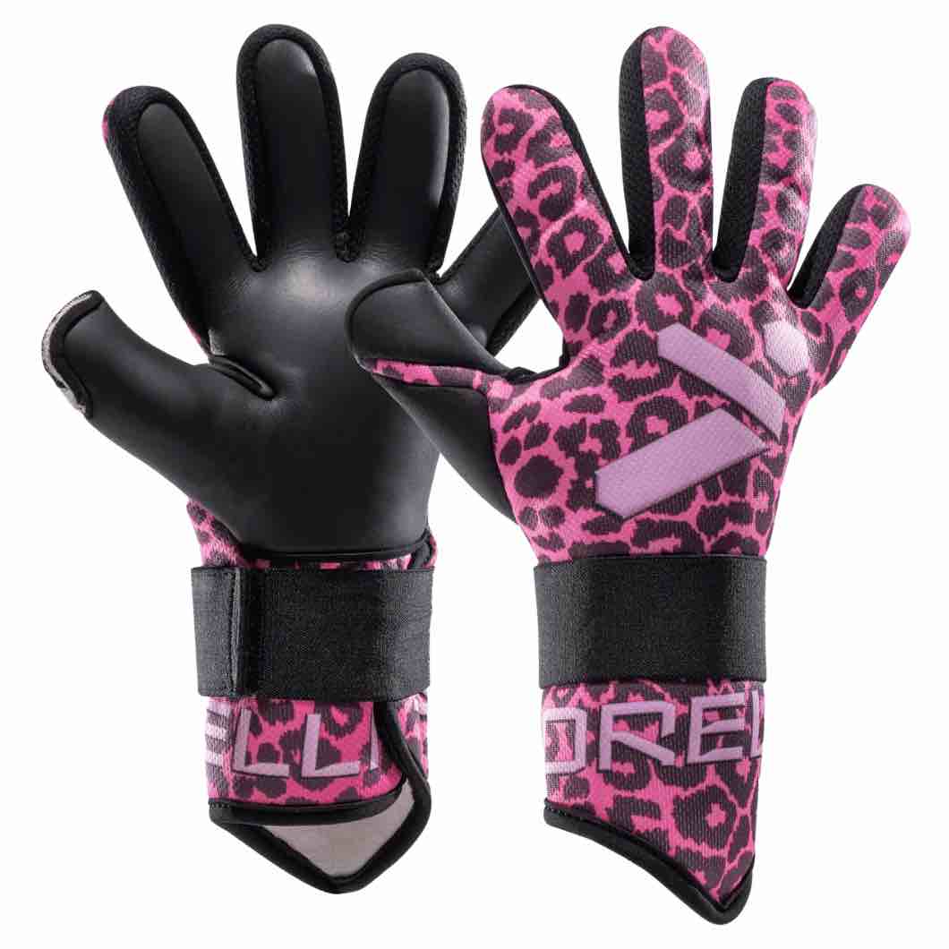 Storelli Youth Gladiator Challenger FS Goalkeeper Gloves Pink Cheetah (Pair)