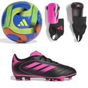 adidas Kids Goletto IX FG/Shin Guards/Ball Bundle