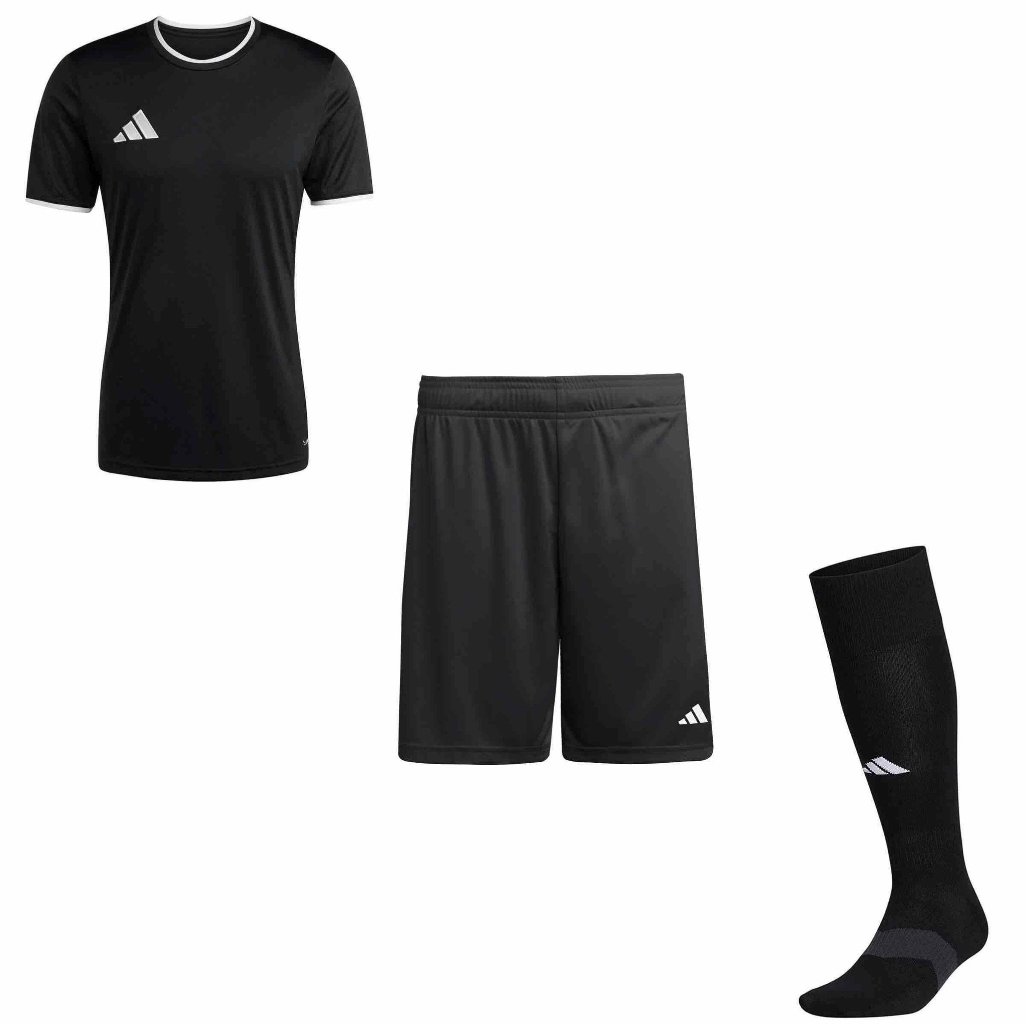 adidas Entrada 26 Men's Soccer Jersey/Entrada 26 Shorts/Metro 6 Socks Bundle