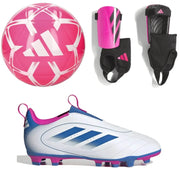 adidas Kid's Goletto IX Laceless FG/Shin Guards/Ball Bundle