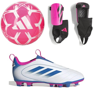 adidas Kid's Goletto IX Laceless FG/Shin Guards/Ball Bundle