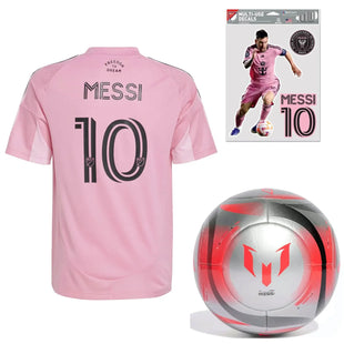 adidas 2025-26 Inter Miami Youth Messi Jersey/Messi Decals/Messi Ball