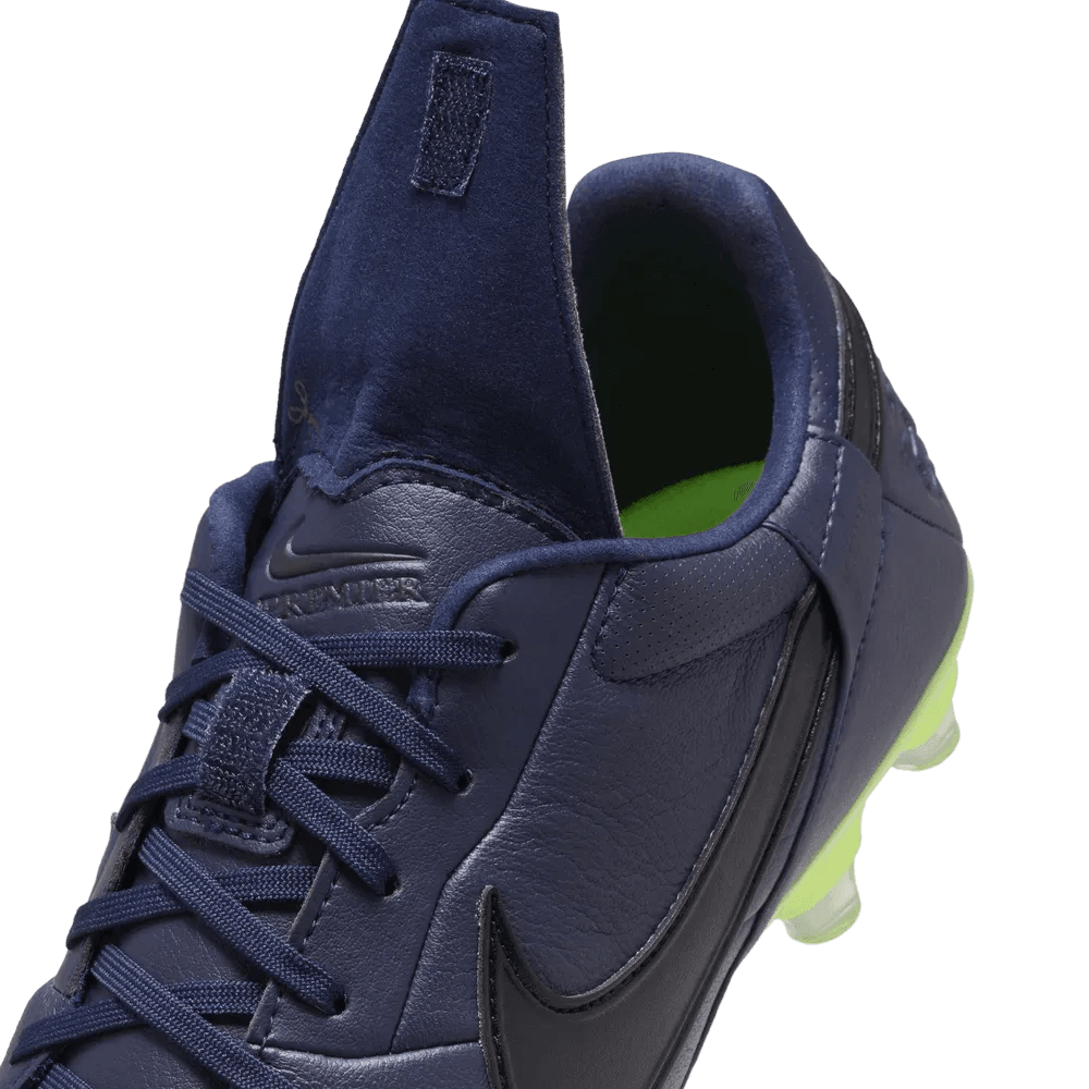 The Nike Premier III FG Blackened Blue Volt Black (Detail 4)