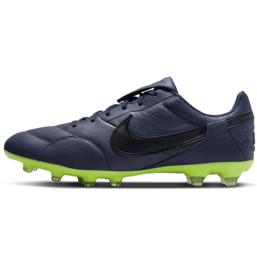 The Nike Premier III FG Blackened Blue Volt Black (Side 1)