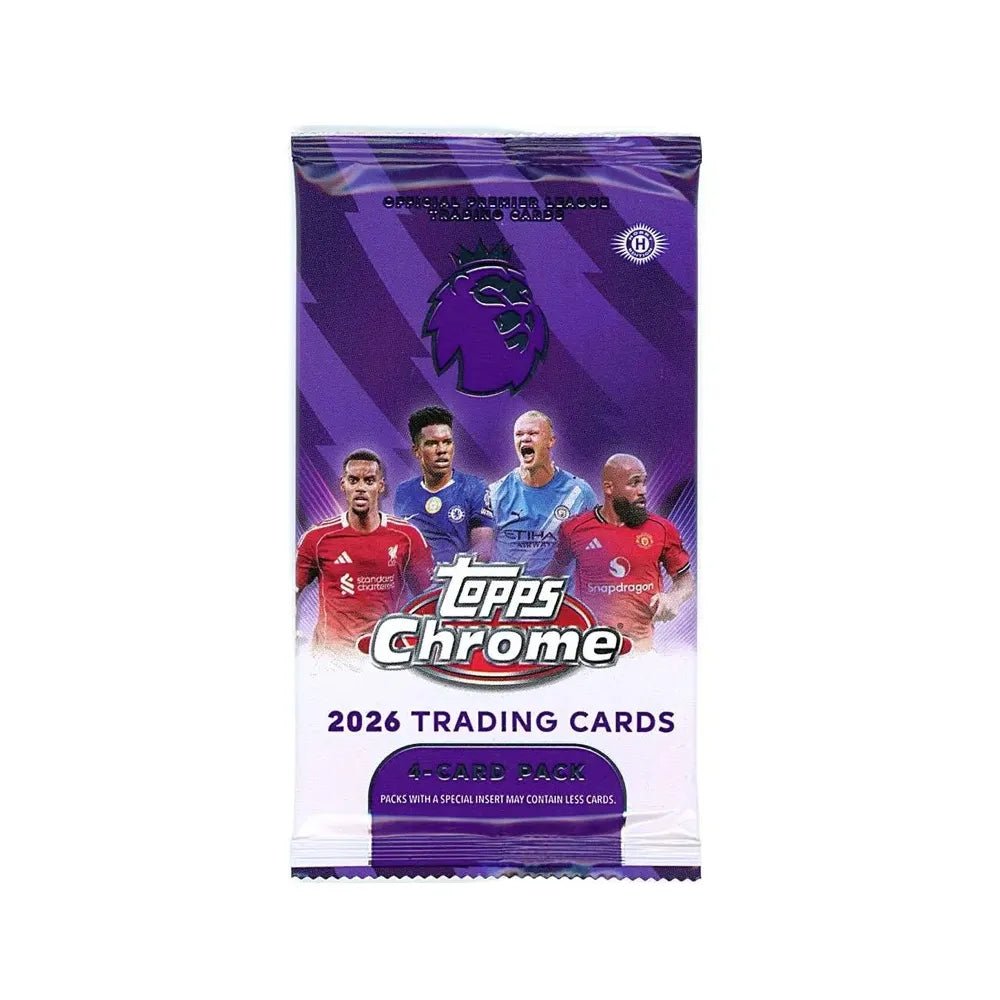 Topps 2025-26 Chrome Premier League Cards Hobby PACK (4 Cards Each)