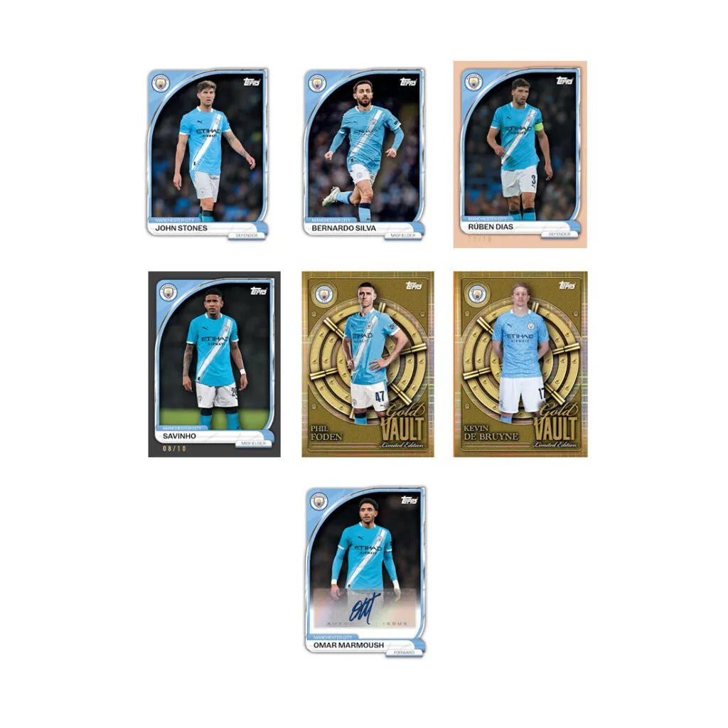 Topps 2025-26 Manchester City Collector's Tin Set (35 Cards)