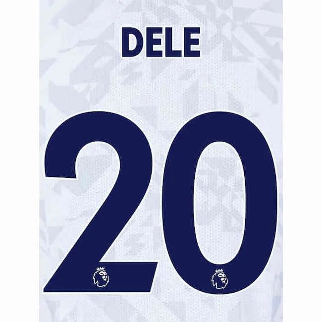 Tottenham 2019/22 Home Dele #20 Jersey Name Set