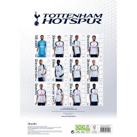 Tottenham 2026 Official Calendar (Back)