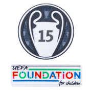 UEFA 2024 Real Madrid Champion League Trophy 15 Times Winner Patch Set Youth (Foundation Patch Included).jpg