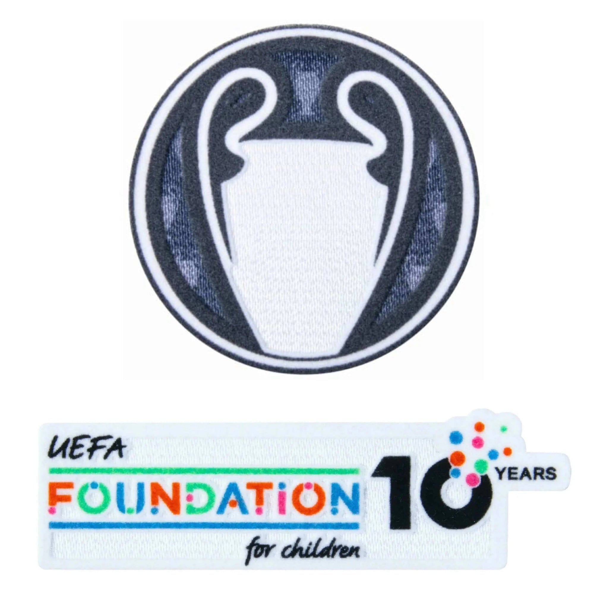 UEFA 2025 PSG Champion League Trophy +10th Anniversary UEFA Foundation Patch Set (Youth)