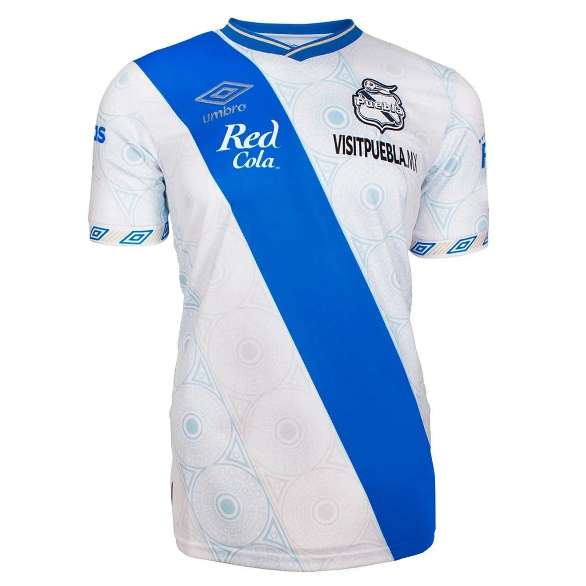 Umbro 2021-22 Puebla Home Jersey - White-Blue (Front)