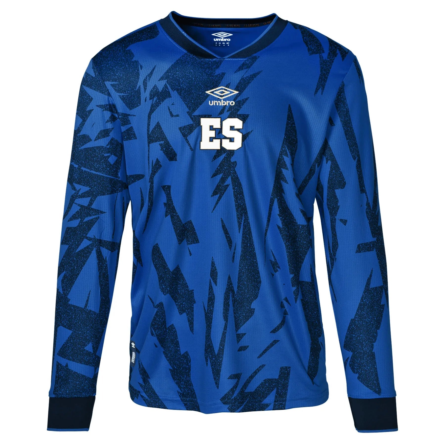 Umbro 2023-24 El Salvador Home Long-Sleeve Jersey - Blue-Black (Front)
