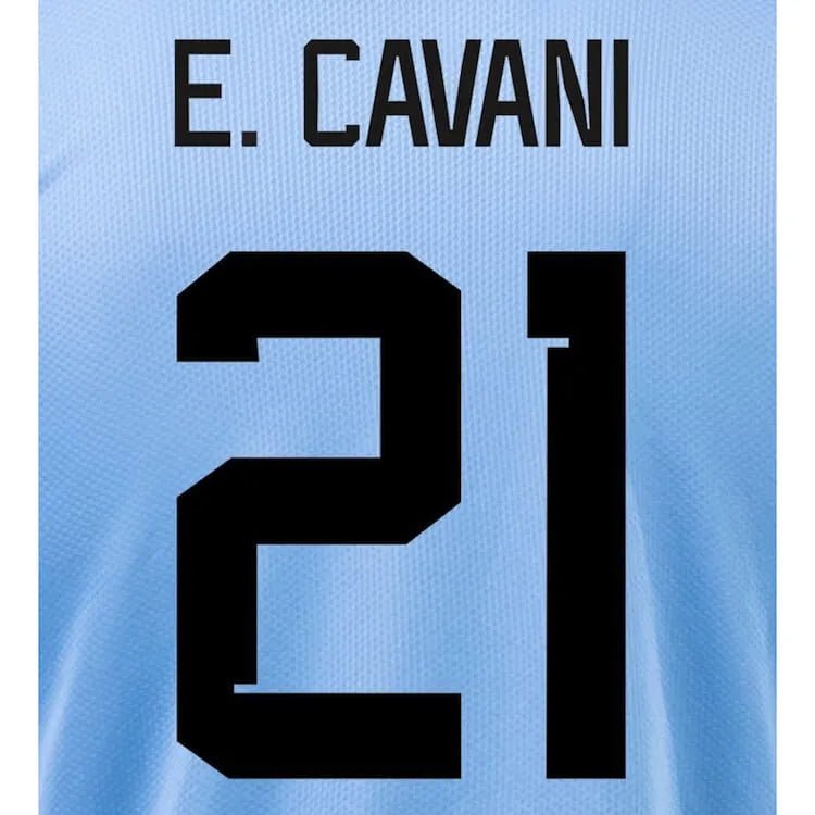 Uruguay 2022-23 Home Away Cavani #21 Jersey Name Set (Back)