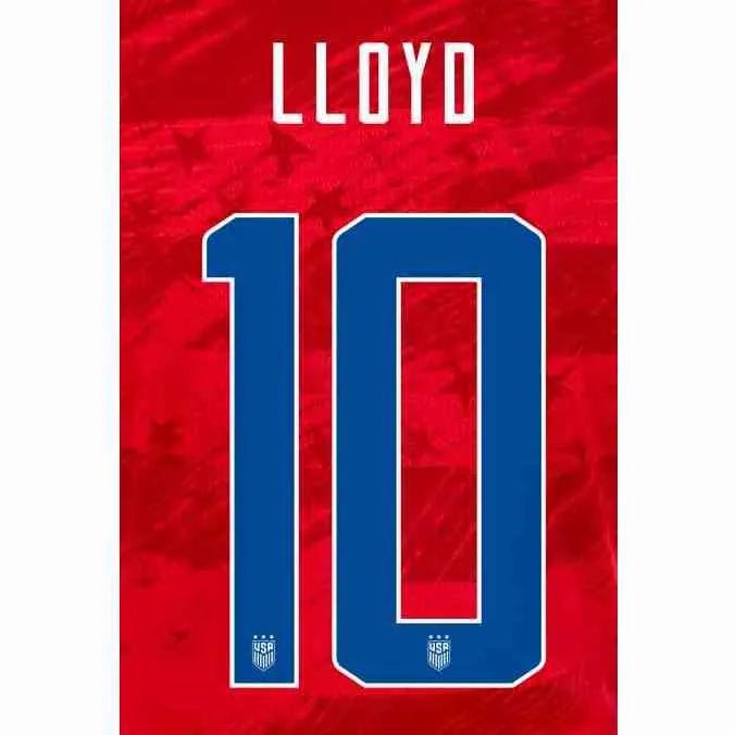 USA 2019/20 Away Women's Lloyd #10 Jersey Name Set