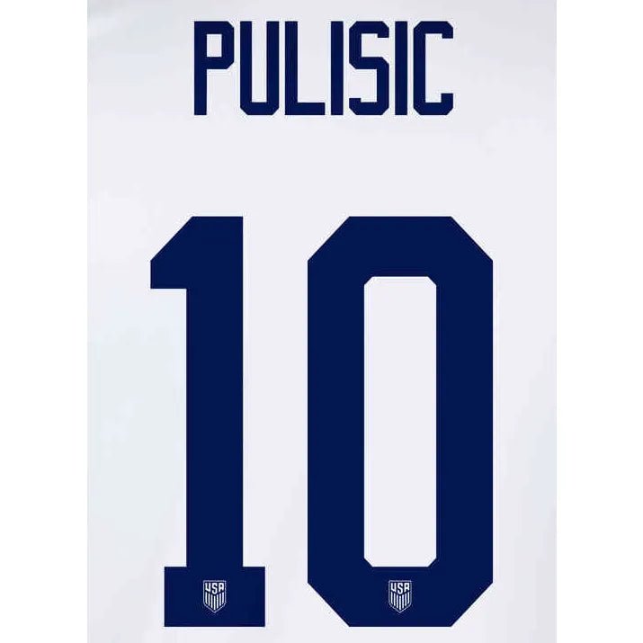 USA 2022-23 Home Pulisic #10 Jersey Name Set