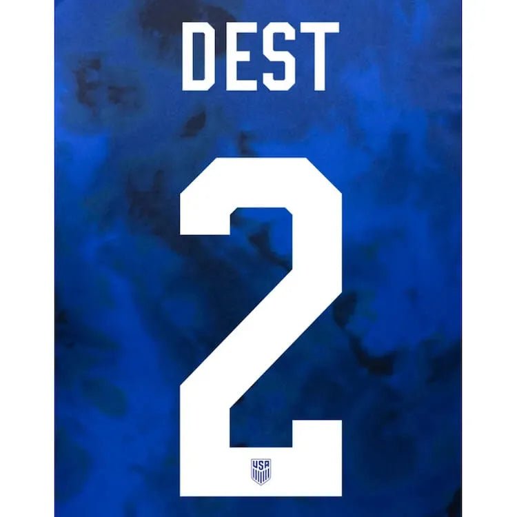 USA 2022-24 Away Dest #2 Jersey Name Set
