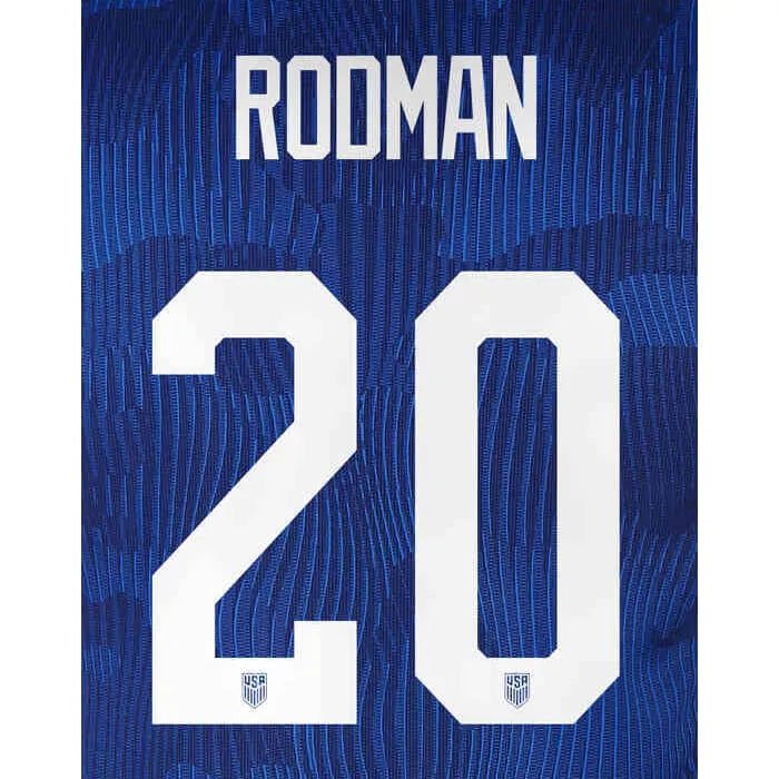 USA  2022 23 Away Rodman #20 Women's Jersey Name Set (10 inch) (Back)