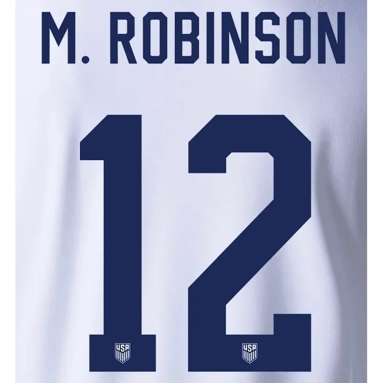 USA 2024/25 Home M. Robinson #12 Youth Jersey Name Set (Back)