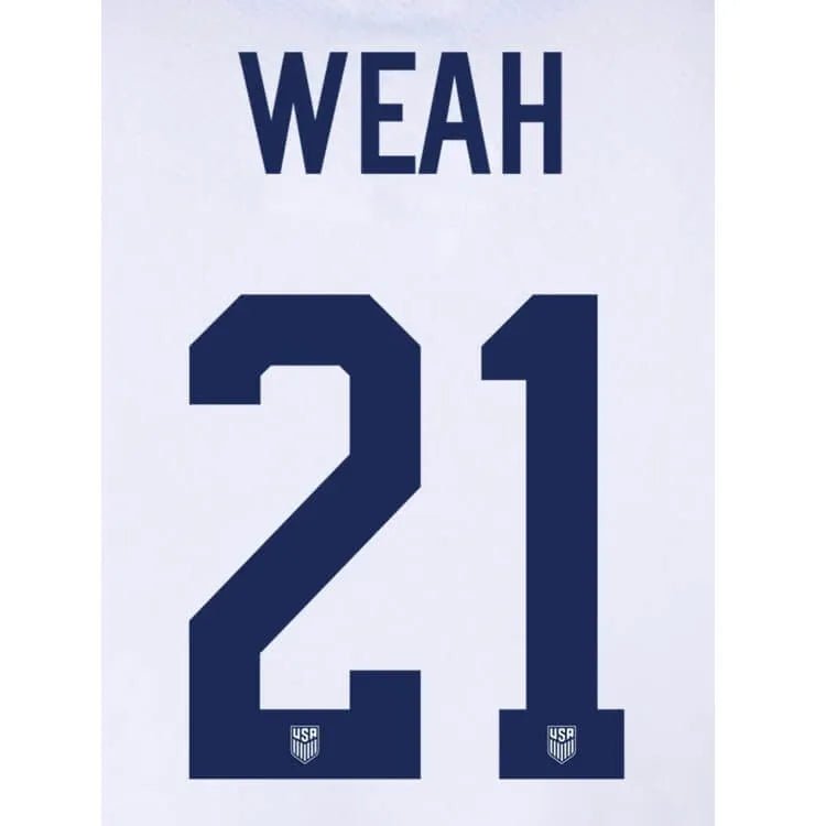 USA 2024 25 Home Weah #21 Jersey Name Set (Back)