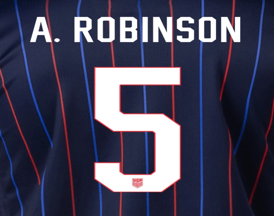 USA 2025 Away A. ROBINSON #5 Official Name Set