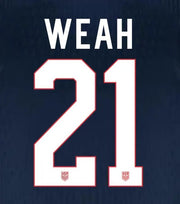 USA 2025 Away WEAH #21 Official Name Set