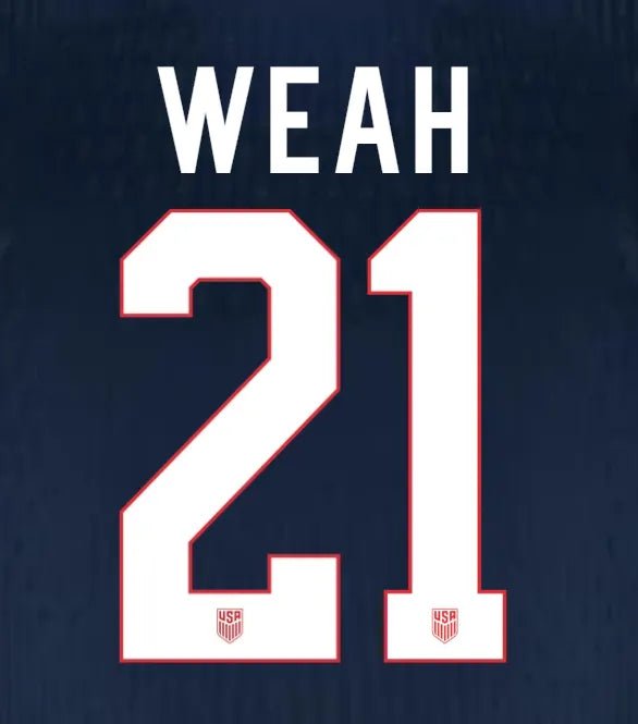 USA 2025 Away WEAH #21 Official Name Set