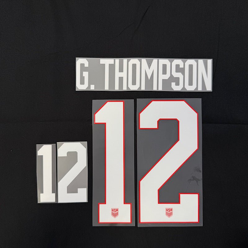 USA 2025 Away Women's G. THOMSON #12 Jersey Name Set 8"