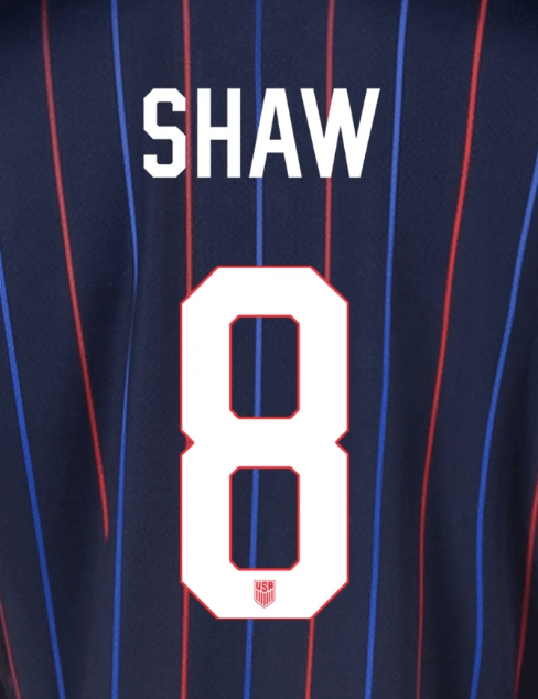 USA 2025 Away Women's SHAW #8 Jersey Name Set 8"