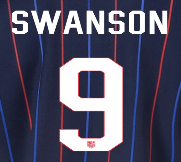 USA 2025 Away Women's SWANSON #9 Jersey Name Set 8"