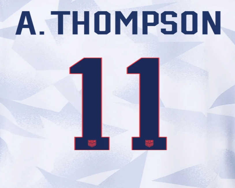 USA 2025 Home Women's A. THOMSON #11 Jersey Name Set 8"