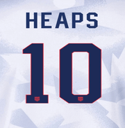USA 2025 Home Women's G. HEAPS #10 Jersey Name Set 8"