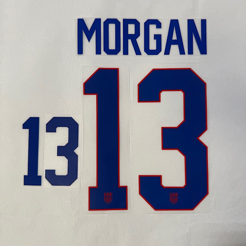 USA 2025 Home Women's MORGAN #13 Jersey Name Set 8"