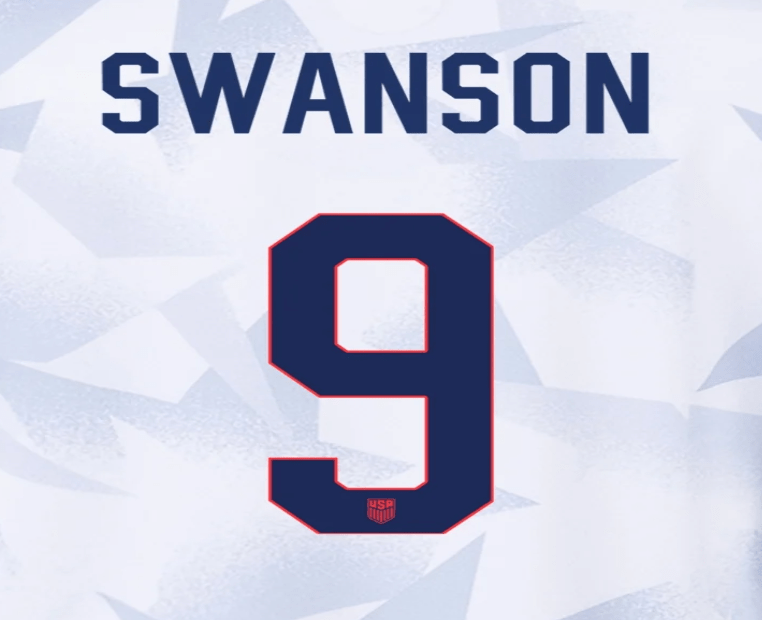 USA 2025 Home Women's SWANSON #9 Jersey Name Set 8"