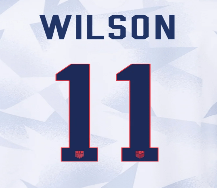 USA 2025 Home Women's WILSON #11 Jersey Name Set 8"