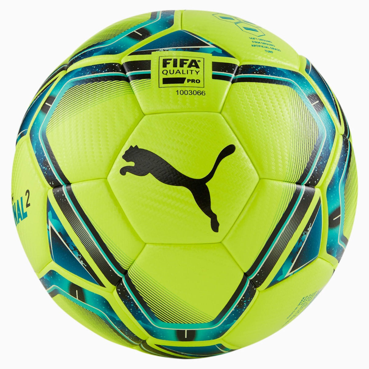 Puma Teamfinal 21.2 Fifa Quality Pro Ball - Lemon Tonic-Spectra Green (Front)