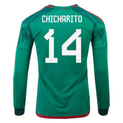 adidas 2022-23 Mexico Home Long-Sleeve Jersey - Green-Red