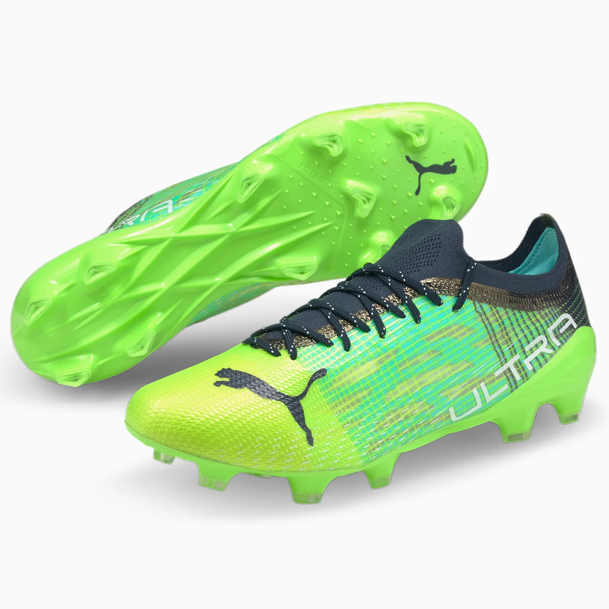 Puma Ultra 1.3 FG-AG - Green Glare-Aqua (Pair)