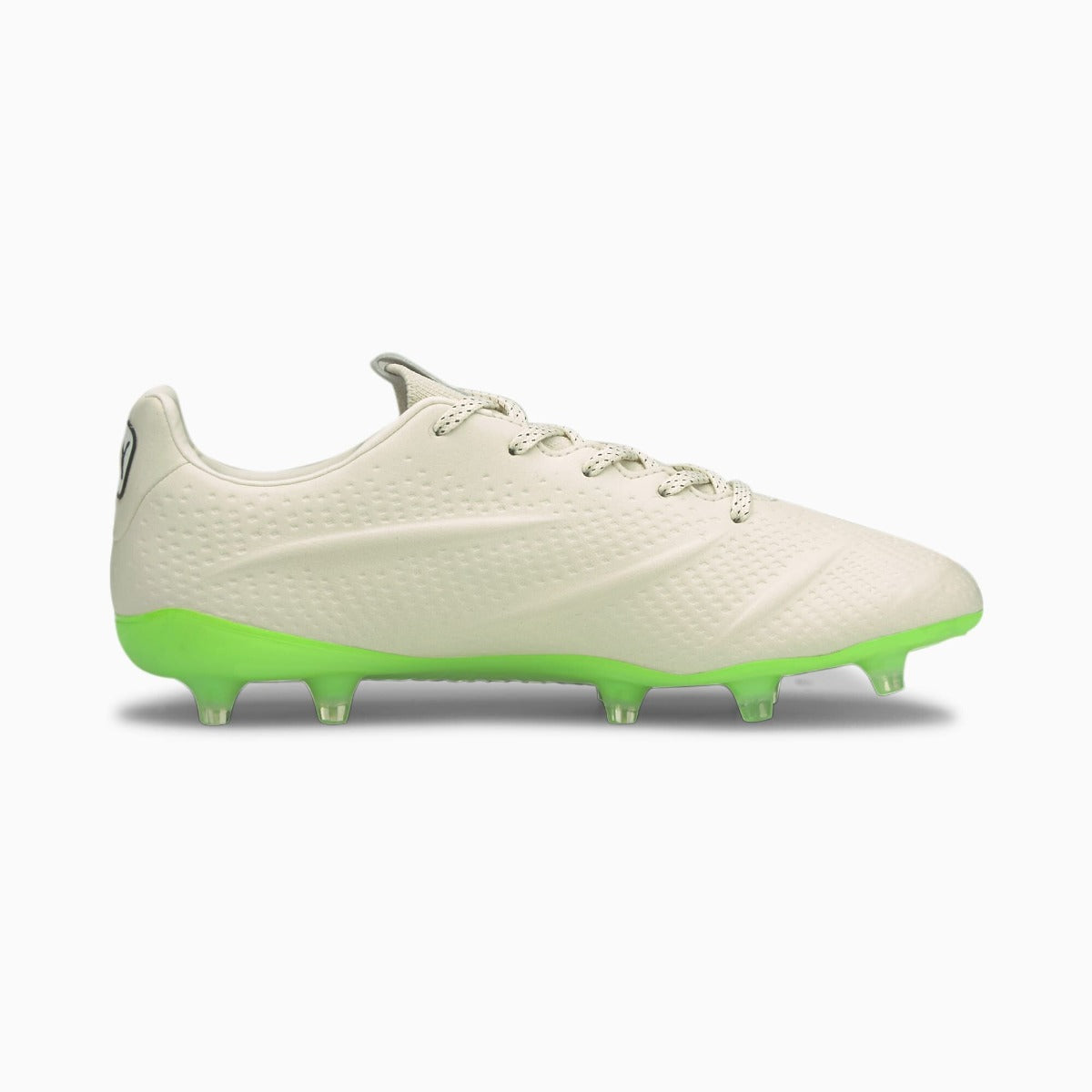 Puma King Platinum 21 Vegan FG-AG - Ivory Glow-Black-Green Glare (Side 2)